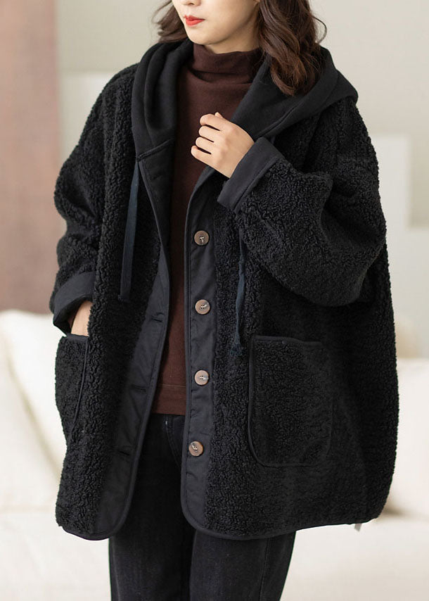 Women's Hooded Winter Jacket with Patchwork Design