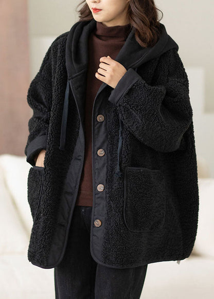 Women's Hooded Winter Jacket with Patchwork Design