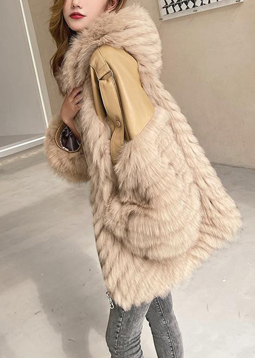 Women's Hooded Winter Jacket with Patchwork Design