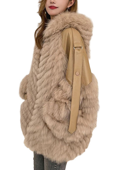 Women's Hooded Winter Jacket with Patchwork Design
