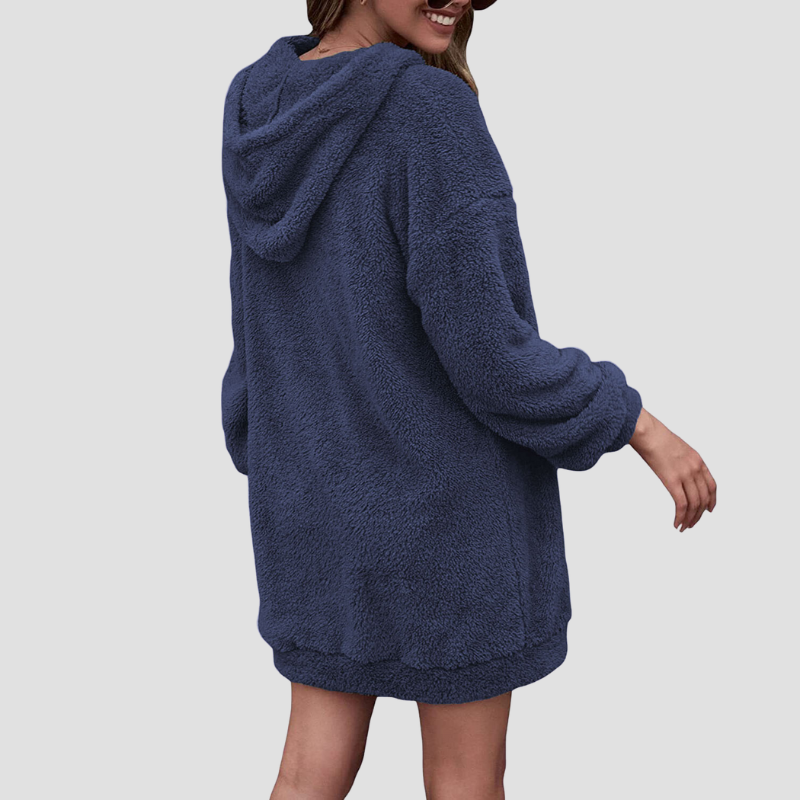 Women's Hoodie Fluffy Comfort Polyester for Casual Outings and Relaxation