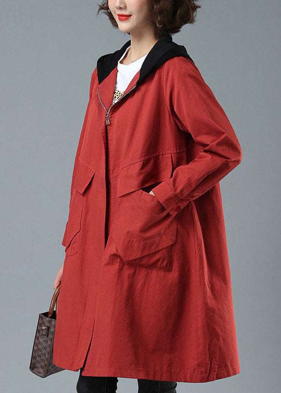 Women's Hoodie Jacket with Patchwork and Practical Pockets for Autumn and Winter