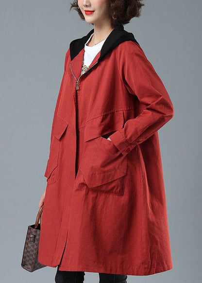 Women's Hoodie Jacket with Patchwork and Practical Pockets for Autumn and Winter