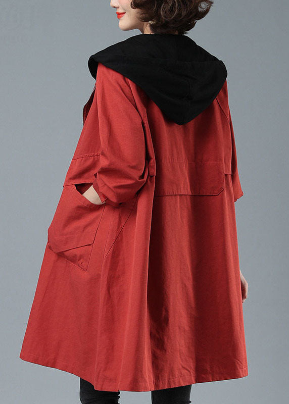 Women's Hoodie Jacket with Patchwork and Practical Pockets for Autumn and Winter