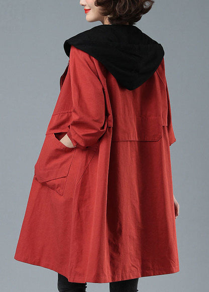 Women's Hoodie Jacket with Patchwork and Practical Pockets for Autumn and Winter