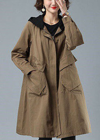 Women's Hoodie Jacket with Patchwork and Practical Pockets for Autumn and Winter