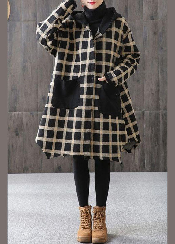 Women's Hoodie With Checked Pockets And Long Sleeves Casual Style