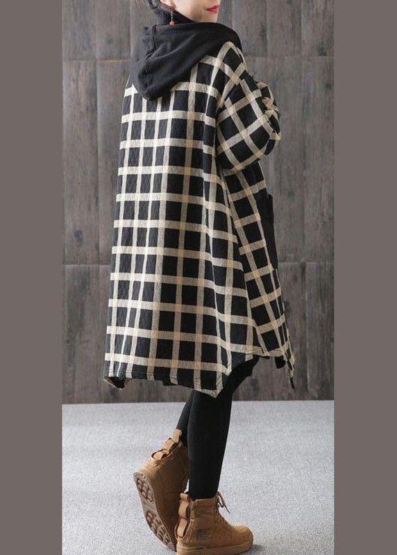 Women's Hoodie With Checked Pockets And Long Sleeves Casual Style