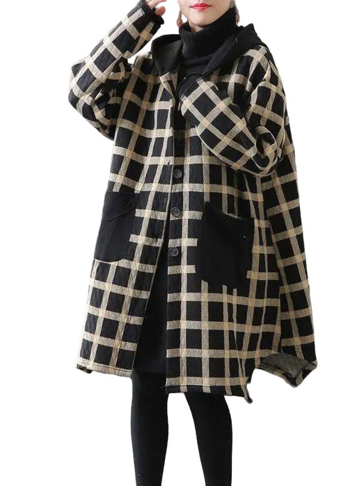 Women's Hoodie With Checked Pockets And Long Sleeves Casual Style