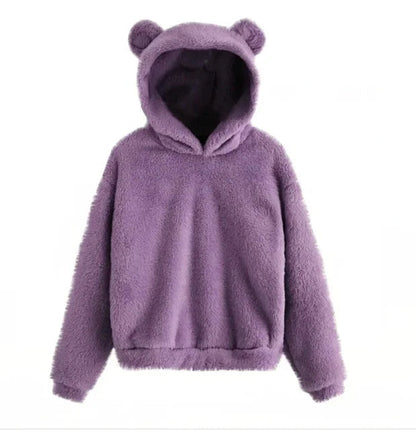 Women's Hoodie with Hood and Playful Ears