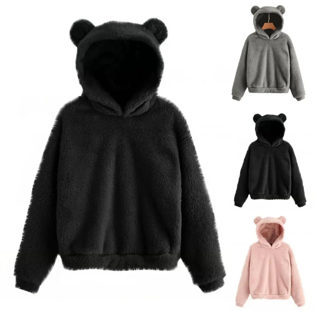 Women's Hoodie with Hood and Playful Ears