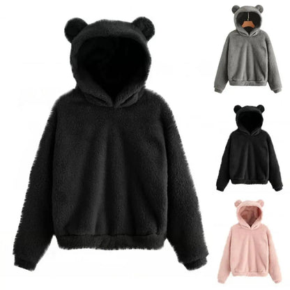 Women's Hoodie with Hood and Playful Ears