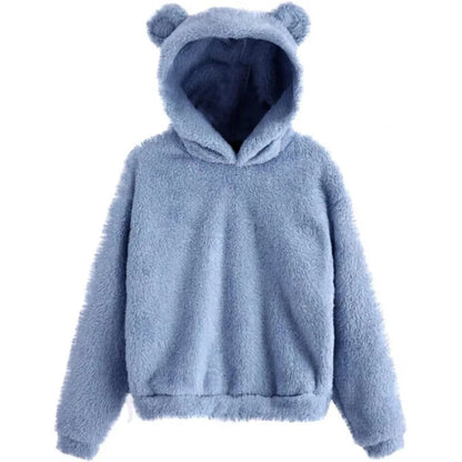 Women's Hoodie with Hood and Playful Ears
