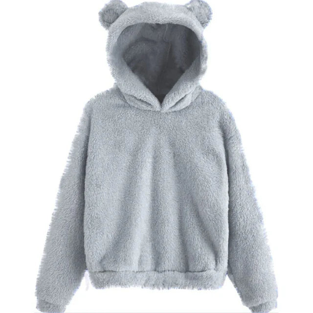 Women's Hoodie with Hood and Playful Ears