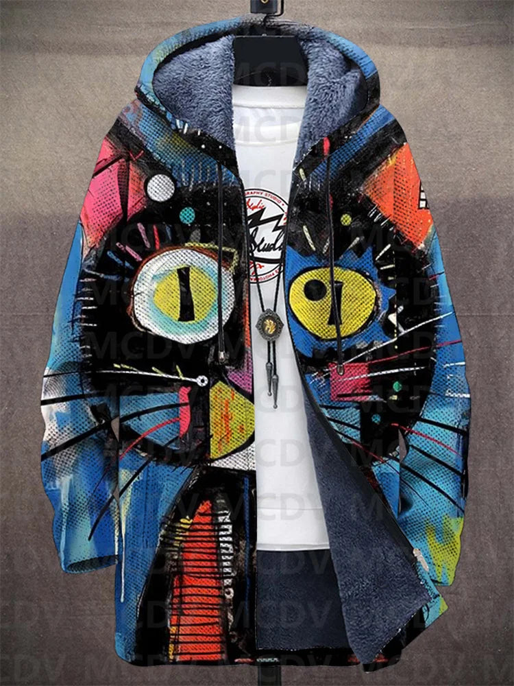 Women's Jacket Casual With Cat Pattern Soft Breathable Fabric