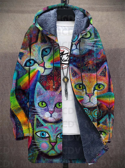 Women's Jacket Casual With Cat Pattern Soft Breathable Fabric
