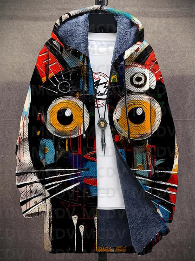 Women's Jacket Casual With Cat Pattern Soft Breathable Fabric