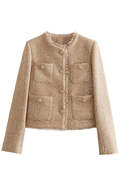 Women's Jacket Lightweight Frayed With Fringes