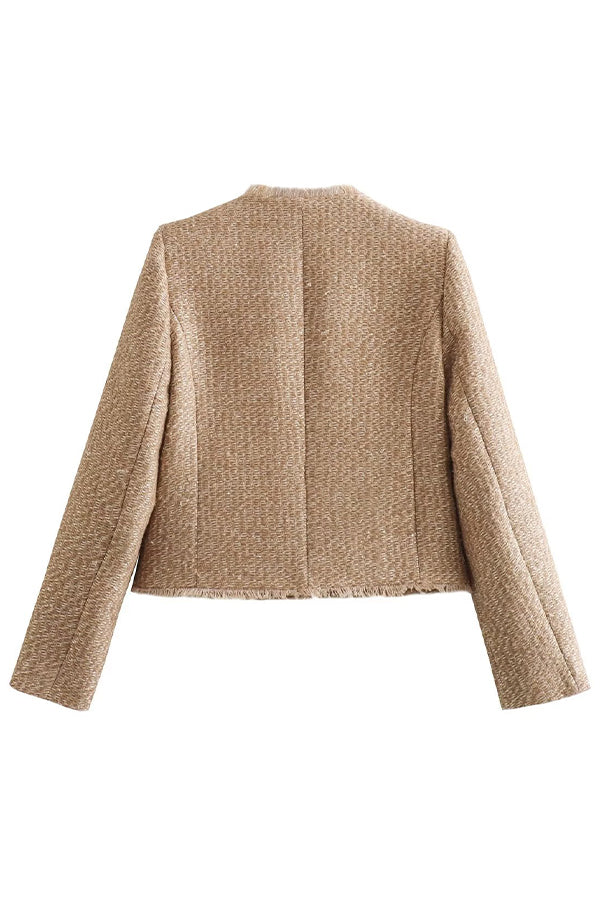 Women's Jacket Lightweight Frayed With Fringes