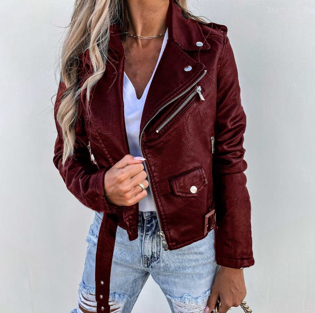 Women's Jacket Slim Cut Luxury Leather Style