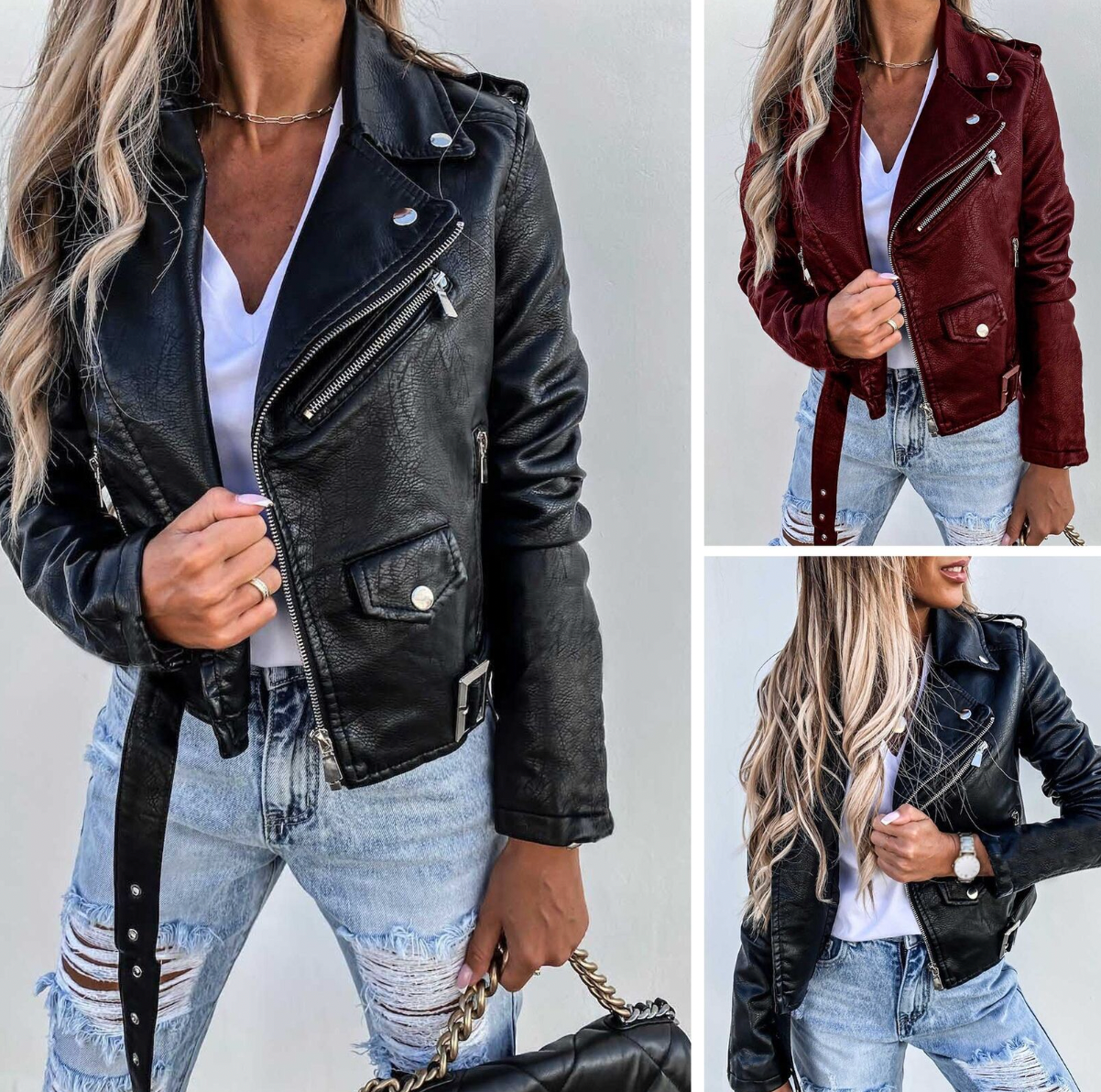 Women's Jacket Slim Cut Luxury Leather Style