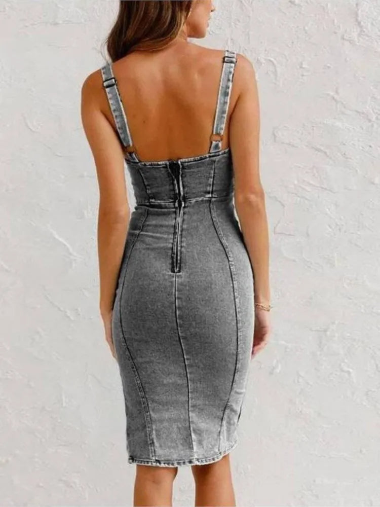 Women's Jeans Dress Casual With Adjustable Straps Denim