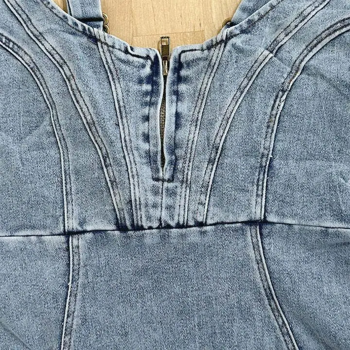 Women's Jeans Dress Casual With Adjustable Straps Denim