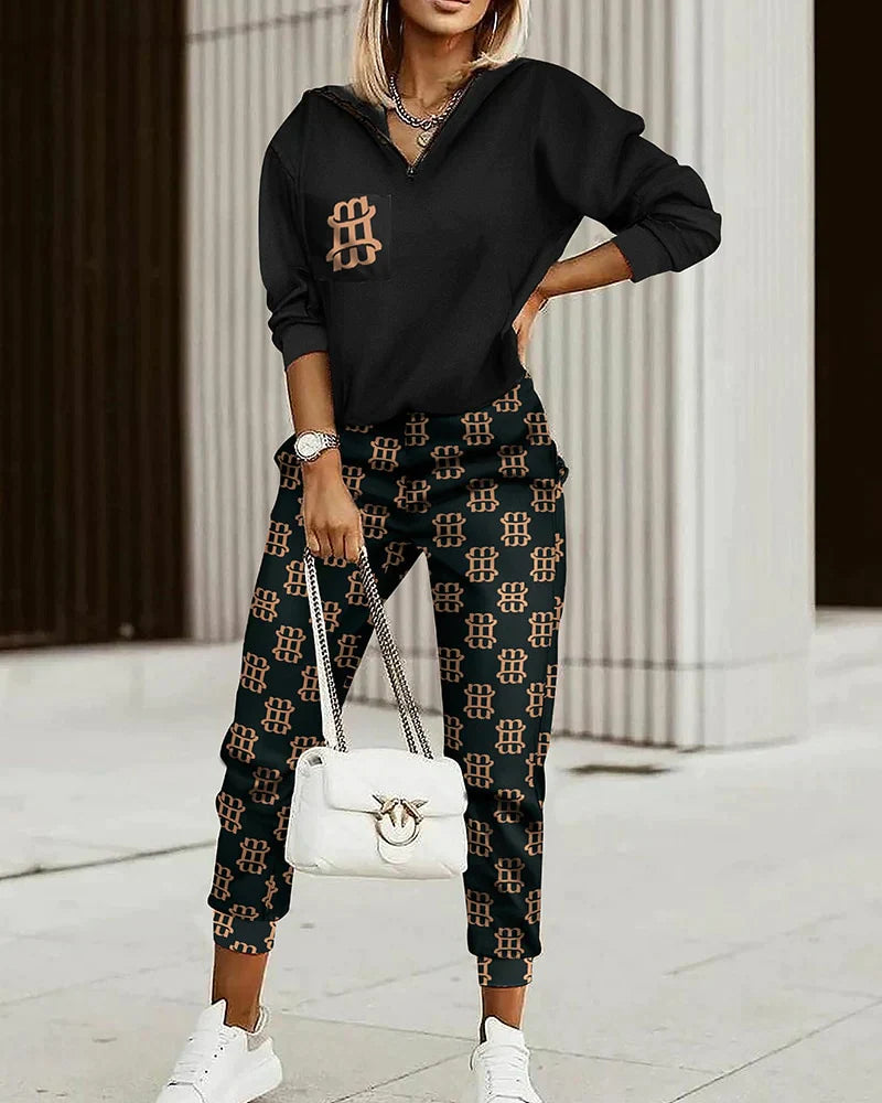 Women's Jogging Suit With Monogram Top and Joggers