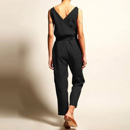 Women's Jumpsuit Airy Linen Look With Waistband