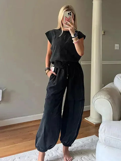 Women's Jumpsuit Casual With Flattering Waist And Drawstring Polyester
