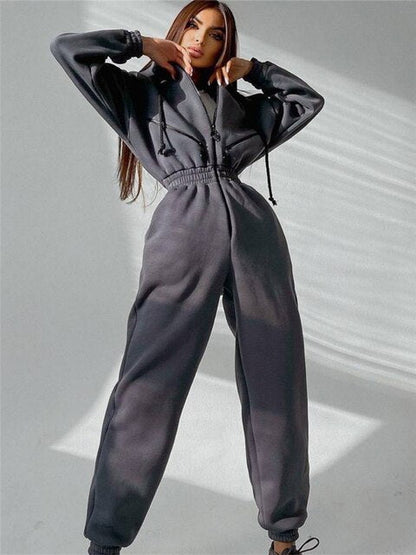 Women's Jumpsuit Casual With Hood Cotton Polyester