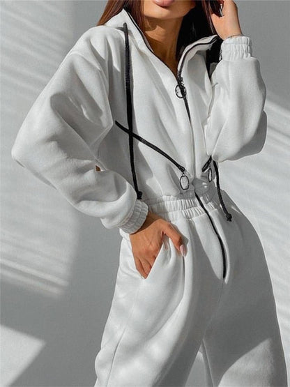 Women's Jumpsuit Casual With Hood Cotton Polyester