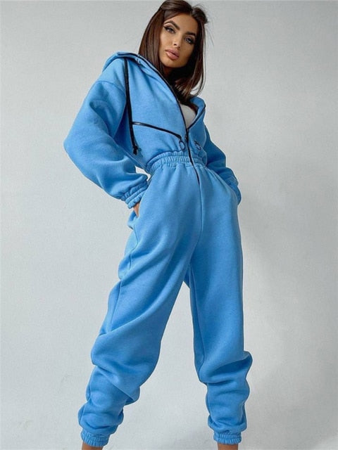 Women's Jumpsuit Casual With Hood Cotton Polyester