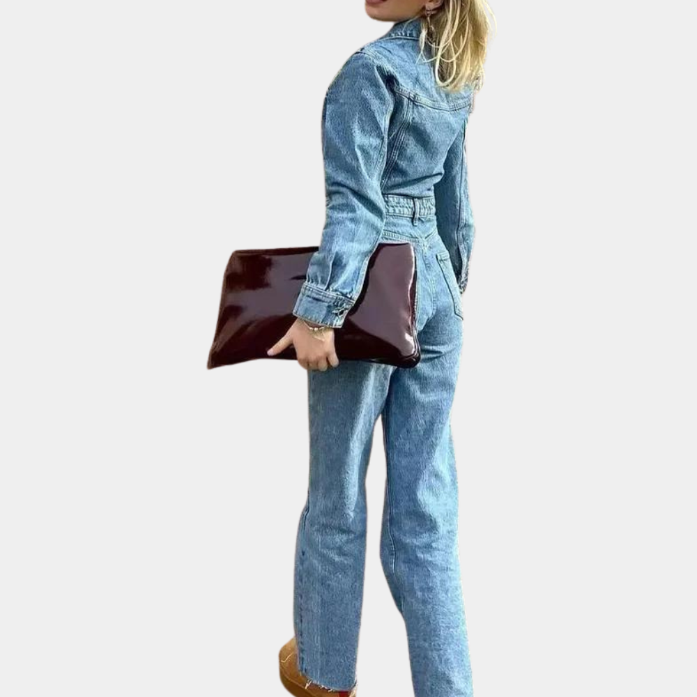 Women's Jumpsuit Denim Long Sleeves Comfortable Fit