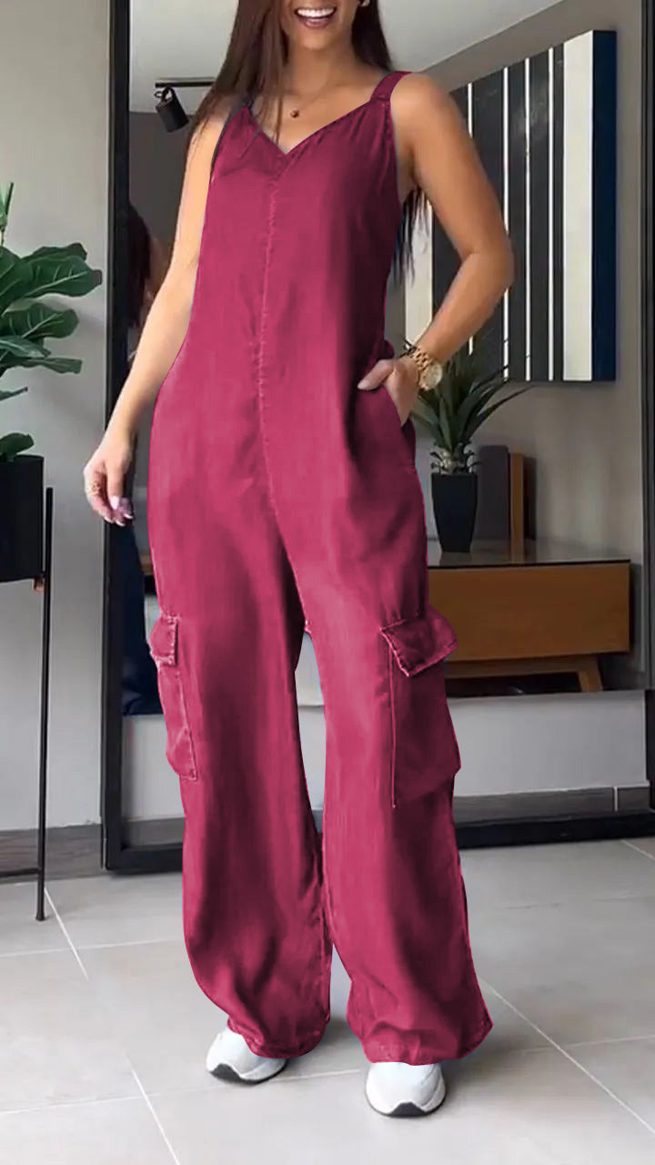 Women's Jumpsuit Denim V-Neck Comfortable