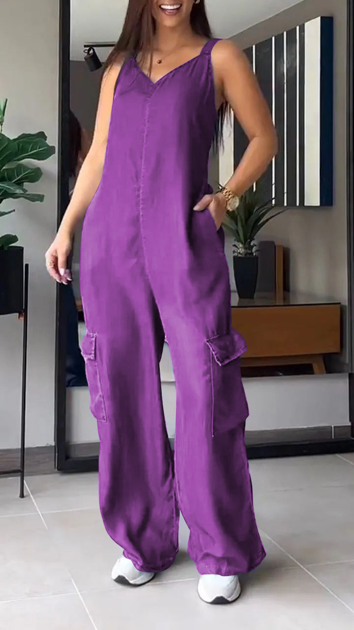 Women's Jumpsuit Denim V-Neck Comfortable