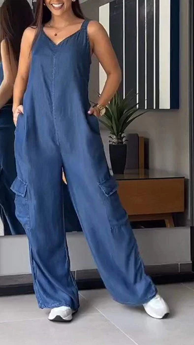 Women's Jumpsuit Denim V-Neck Comfortable