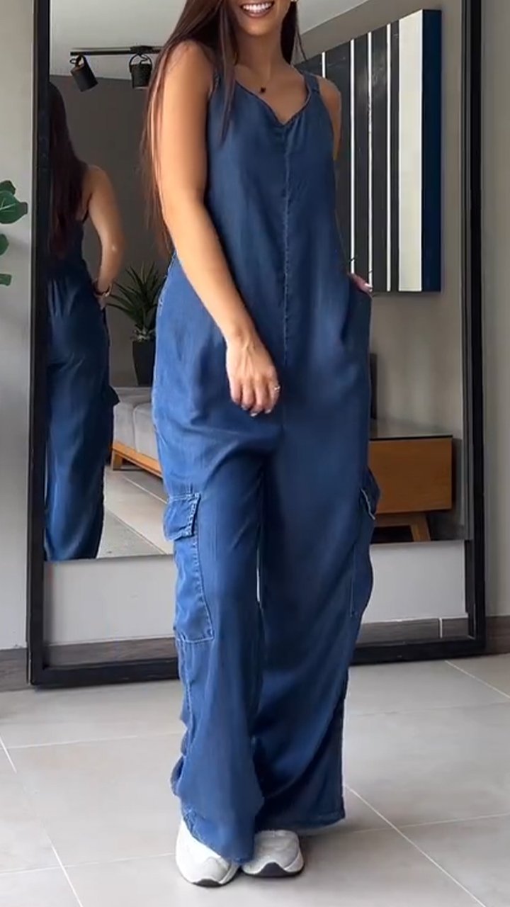 Women's Jumpsuit Denim V-Neck Comfortable