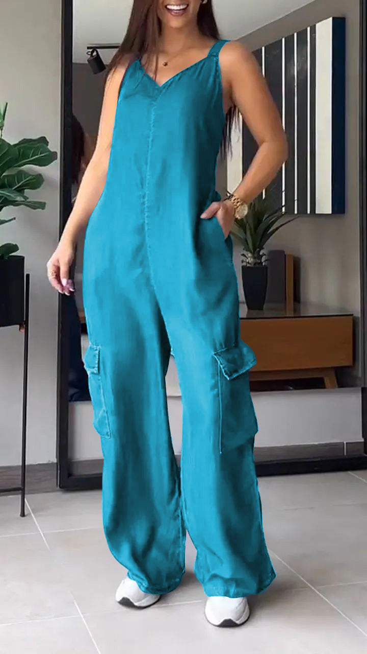 Women's Jumpsuit Denim V-Neck Comfortable