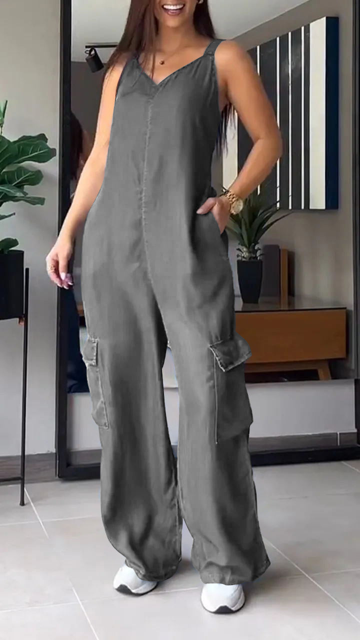 Women's Jumpsuit Denim V-Neck Comfortable