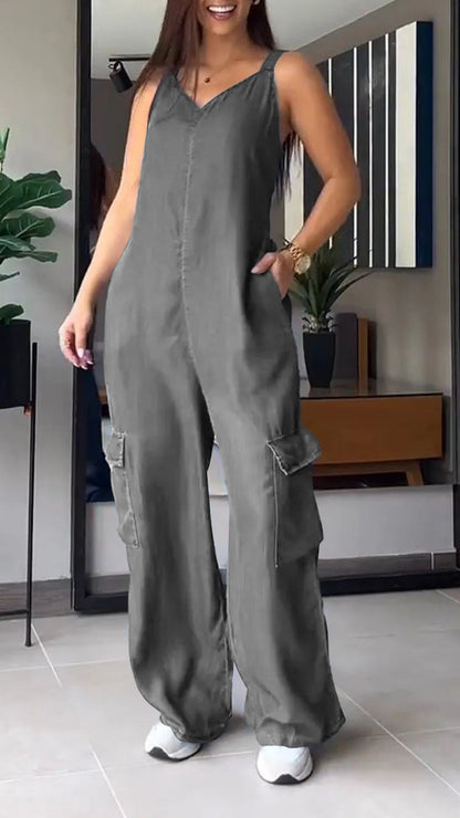 Women's Jumpsuit Denim V-Neck Comfortable
