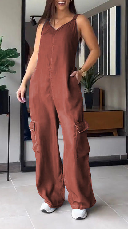 Women's Jumpsuit Denim V-Neck Comfortable