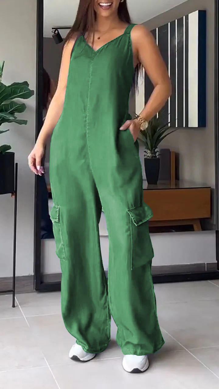 Women's Jumpsuit Denim V-Neck Comfortable