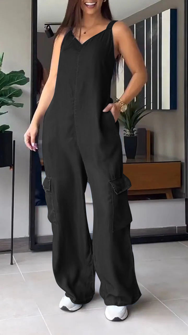 Women's Jumpsuit Denim V-Neck Comfortable