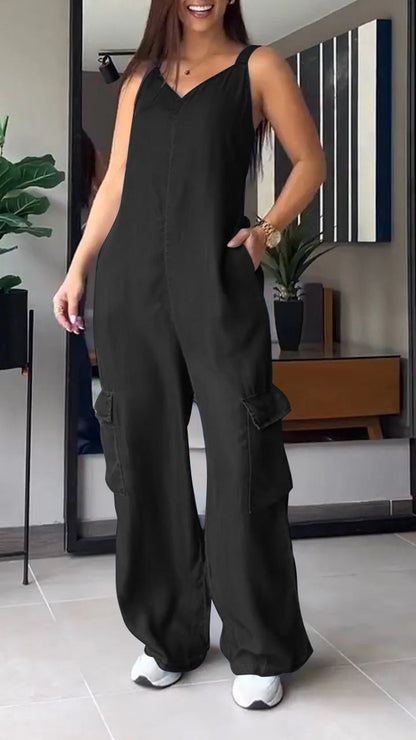 Women's Jumpsuit Denim V-Neck Comfortable