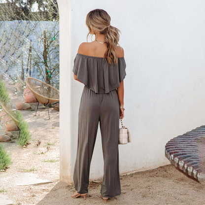 Women's Jumpsuit Festive Off-Shoulder Airy Polyester