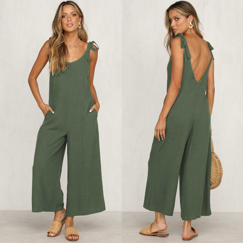 Women's Jumpsuit Festive Sleeveless Wide Pipes High Quality Airy Material
