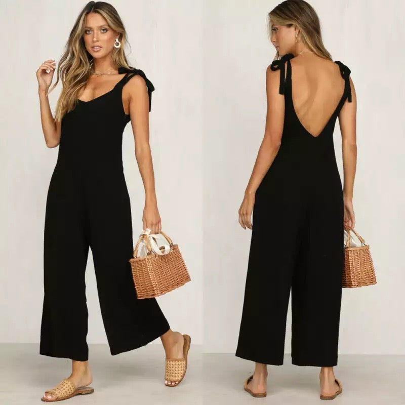 Women's Jumpsuit Festive Sleeveless Wide Pipes High Quality Airy Material