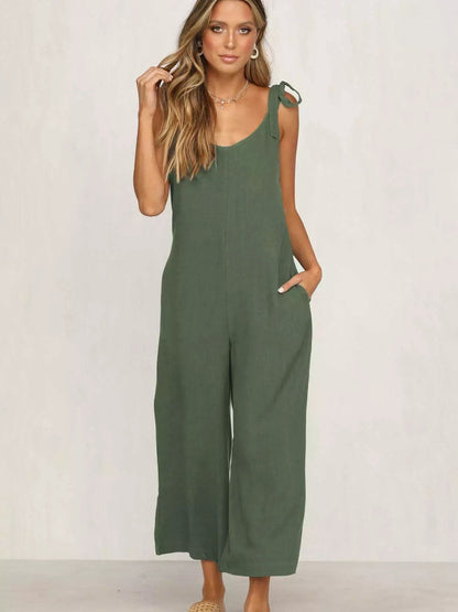 Women's Jumpsuit Festive Sleeveless Wide Pipes High Quality Airy Material