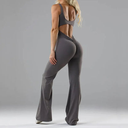 Women's Jumpsuit Festive With Flared Pipes Polyester